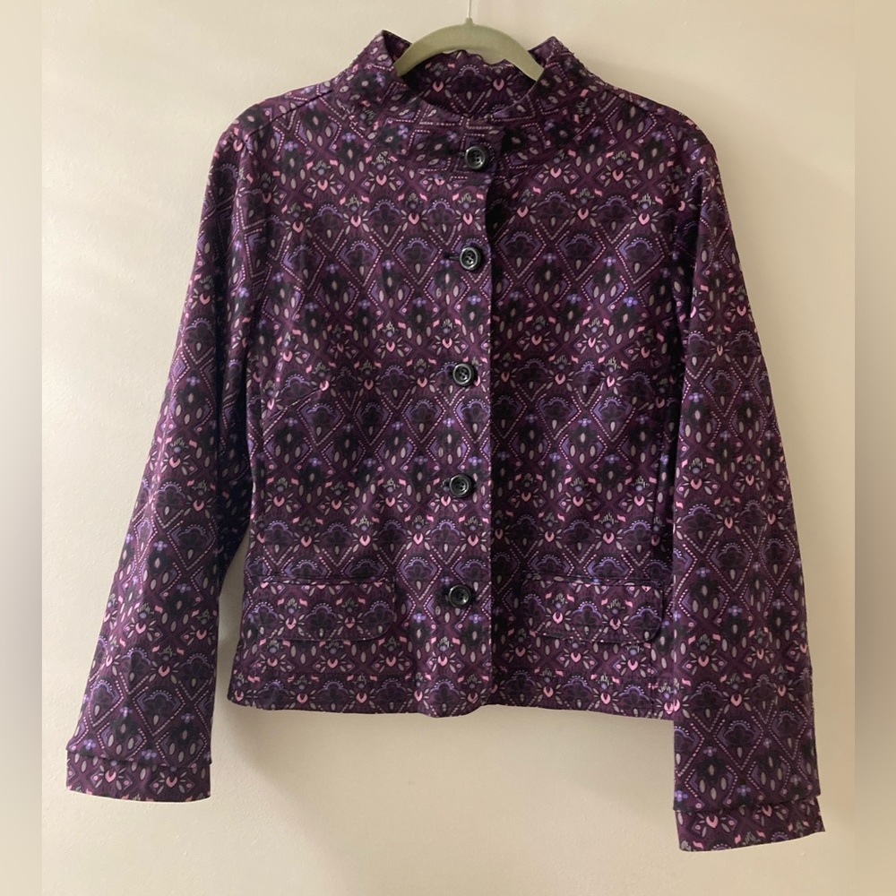 Charter Club Purple Paisley Jacket‎ size Large